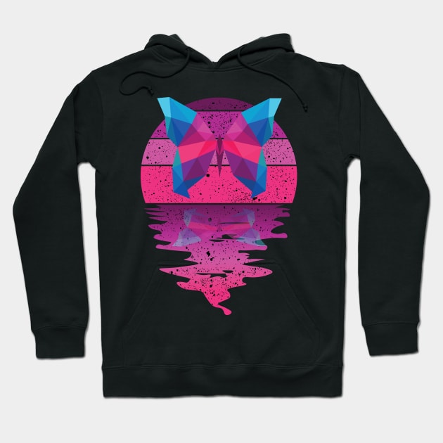 Vintage Butterfly reflected on lights of moon Hoodie by mutarek